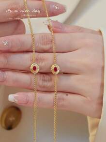 1 pieza Elegante brazalete ovalado pulido de plata de ley 925, diseño de cadena rizada cepillada, ligero y casual para uso diario, viajes y fiestas, regalo para el Día de San Valentín, cumpleaños
