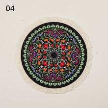 1/2 件波西米亚风格圆形餐垫/杯垫/隔热垫，适用于厨房和餐桌、派对、婚礼、复活节、斋月装饰