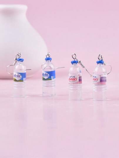 1 Pair Classic Fashion 3D Mineral Water Bottle Earrings/Dangle Earrings, Party Decoration Jewelry