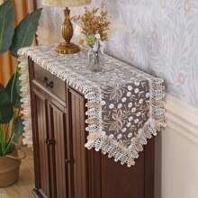 网布精致水溶镂空蕾丝，多彩刺绣工艺，厨房桌旗，防污桌带，桌垫，餐垫，家居装饰，节日装饰，派对婚礼系列桌旗家居装饰桌旗 - 彩色 - 查看 4