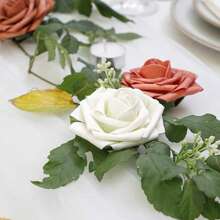 25 pièces de fleurs artificielles, roses en mousse d'ivoire factices à l'aspect naturel avec tiges pour bouquets de mariage DIY, centres de table pour la douche de mariée, arrangements, décorations de tables de fête, décoration florale pour la maison