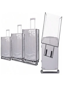 1件加厚透明行李箱防尘罩全透明行李箱保护套透明加厚耐磨防水行李箱罩适用于20至30英寸行李箱防尘罩旅行配件户外度假旅游必备配件男女