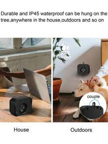 جهاز منع النباح الأوتوماتيكي بالموجات فوق الصوتية الجديد، مدرب الكلاب، مانع النباح، تدريب، صوت فوق صوتي وتشغيل ب- 3 مستويات، متين ومقاوم للماء بمعيار IP45، يمكن تعليقه على الأشجار أو في أي مكان بالمنزل أو خارجه