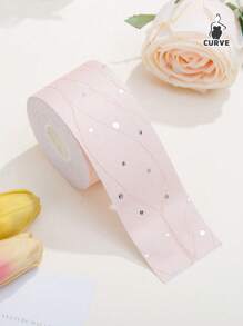 1roll (The Latest Lace Glitter Of The Year) Push-Up/Anti-Sag/Chest Lift/Traceless Self-Adhesive Bandage Shining And Touching, (Light Pink) Size Can Be Cut At Will One Piece Of Push-Up Invisible Nipple Tape, Invisible Lift Traceless Self-Adhesive Disposable Anti-Bulge Sports Bandage, Breast Lift And Breast Elastic TapeA-F - View 4