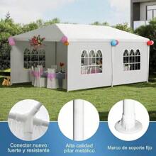 CHAGEE Toldo 3x6 Toldos para Exteriores con Paredes Jardín Carpa Plegable Toldo para Playa Carpa Toldo para Auto,Ideal para Jardines y Exteriores y Boda y Fiesta (3 * 6) - 3*6 - Ver 2