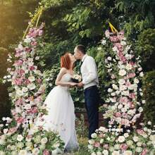 2pcs Curved Wedding Arch Backdrop Stand For Bridal Shower, Gold Wedding Arch, Half Metal Balloon Arch For Wedding Ceremony, Bridal Shower, Engagement Party,Mother's Day Party Supplies Celebration (5.9ft,6.9ft) - Vàng (1 bộ) - Xem 10