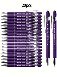 20 件/50 件套激光雕刻名称伸缩金属圆珠笔套件，具有可扩展设计和手写笔带，适用于办公室、学校、日记和艺术项目，个性化定制名称/徽标/日期 - 彩色 - 查看 9