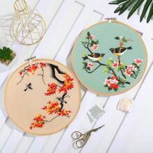 Santune Embroidery Kit,3 Sets Cross Stitch Kits For Beginners,Needle Point Needlepoint Kits For Adults With Cute Flowers And Clear Instructions - Cut Bird Series - 查看 3