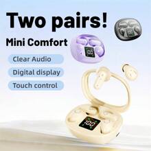 Juego dual de auriculares inalámbricos con audio HD, control táctil intuitivo y llamadas con manos libres para dispositivos Android e iOS