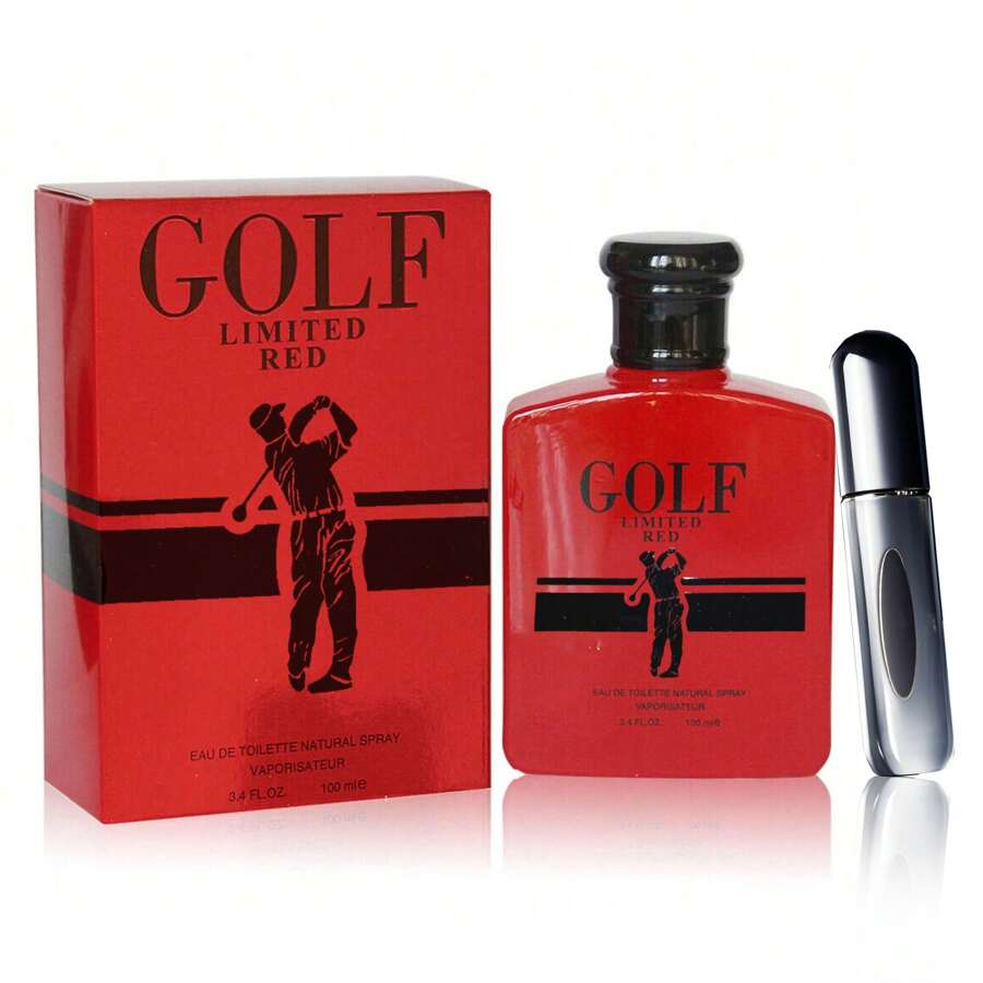 Golf Limited Red Men Cologne, Fresh,Tangy,Tart Fragrance For Men 100 Ml/Eau De Toilette Natural Spary Vaporizateur With 5ML Travel-Size Body Natural Spray