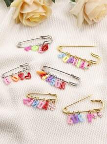 Alfileres de encanto personalizados con nombre, alfileres de letras coloridas personalizados, alfileres DIY, encantos de alfileres para joyas de calcetines, encantos de alfileres de , encantos de calcetines para mujeres, encantos de broche, para apretador de cintura de pantalón de calcetín, clips para camisa, suéter, chal de mujer con brillo, personalizado, personalizable, regalos de cumpleaños, familia, amigos, niños, niños, Gracia invernal, Glamour de Año Nuevo, Organizador de viaje - Estilo A - Ver 7