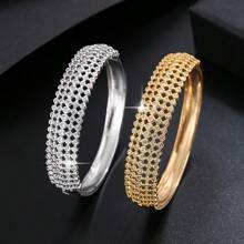 1 件跨境时尚个性化女士手链，镶嵌方晶锆石，适合日常佩戴，经典百搭珠宝 - S61252 - 查看 6