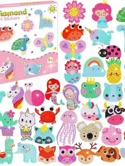 Kit Adesivos De Pintura Com Diamantes Para Crianças Infantil
