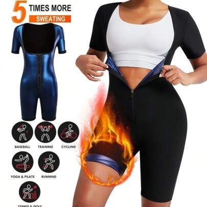 Sauna Sweat Suit For Women Full Body Workout Slimming Tummy Control Shapewear Bodysuit Heat Trapping Sweat Enhancing Trimmer
