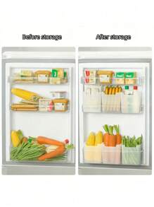 2/3/6 Pezzi Organizer per Frigorifero, Contenitori Portatili Trasparenti per Conservazione Alimenti, Grandi Organizer per Ordinare gli Alimenti per Porte Laterali del Frigorifero e Piani di Lavoro, Organizzatori e Accessori per la Cucina