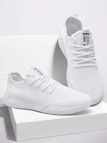 Women's Trainers Fashionable Sneakers Mesh Comfortable Sports Shoes Lightweight And Breathable Casual Sneakers Outdoor Casual Walking Shoes Road Running Shoes White