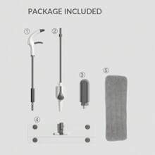 用于地板清洁的喷雾拖把、带 1 个可洗垫的喷雾拖把、适合硬木地板的喷雾拖把、家庭使用、带可更换超细纤维拖把的洒水拖把、家庭清洁工具 - 白色 - 查看 7