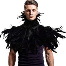 Man Feather Shawl Angel Scarf Artificial Feather Cape Shawl Shrug Shoulder Wrap Collar Cocktail Evening Dress Clothing For Prom Wear Punk Gothic Halloween Party Scarf Simulated Feathers