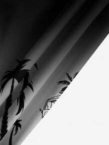 Men's Hawaiian Vacation Casual Outdoor Sports Coconut Tree Gradient 3D Digital Print Relaxed Single Layer Beach Shorts With Drawstring - Black - View 5