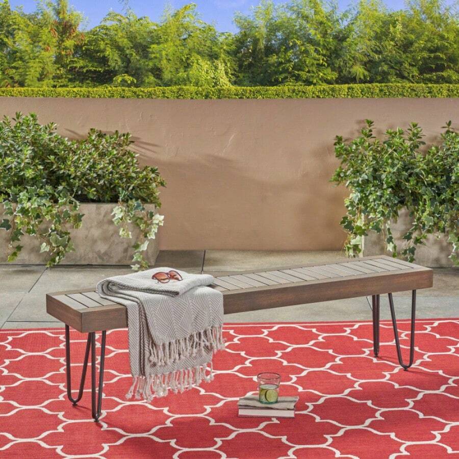 JANE INDUSTRIAL WOOD AND METAL BENCH - 1 - 查看 1