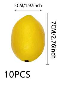 10 件 3 英寸黄色人造柠檬假水果柠檬用于 DIY 柠檬花环藤蔓插花厨房餐桌花瓶填充摄影道具春夏装饰礼物生日毕业假植物