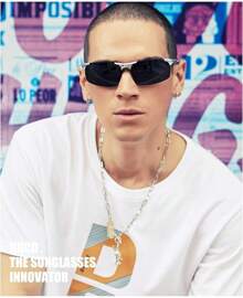 DUCO Mens Sports Polarized  UV Protection  For Men 8177s - White Black Frame Grey Lens - View 2