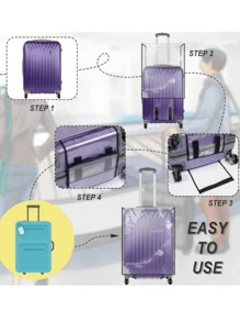 1pc Transparent PVC Luggage Protective Cover (20-30 Inches), Dust-Proof, Waterproof, Wear-Resistant, Scratch-Resistant Suitcase Cover, Essential Travel Accessory - Multicolor - View 7
