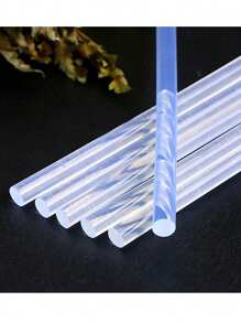 20pcs 7mm X 100mm Transparent Hot Melt Glue Sticks, Suitable For Electric Glue Gun, Crafts Repair, General DIY Tools
