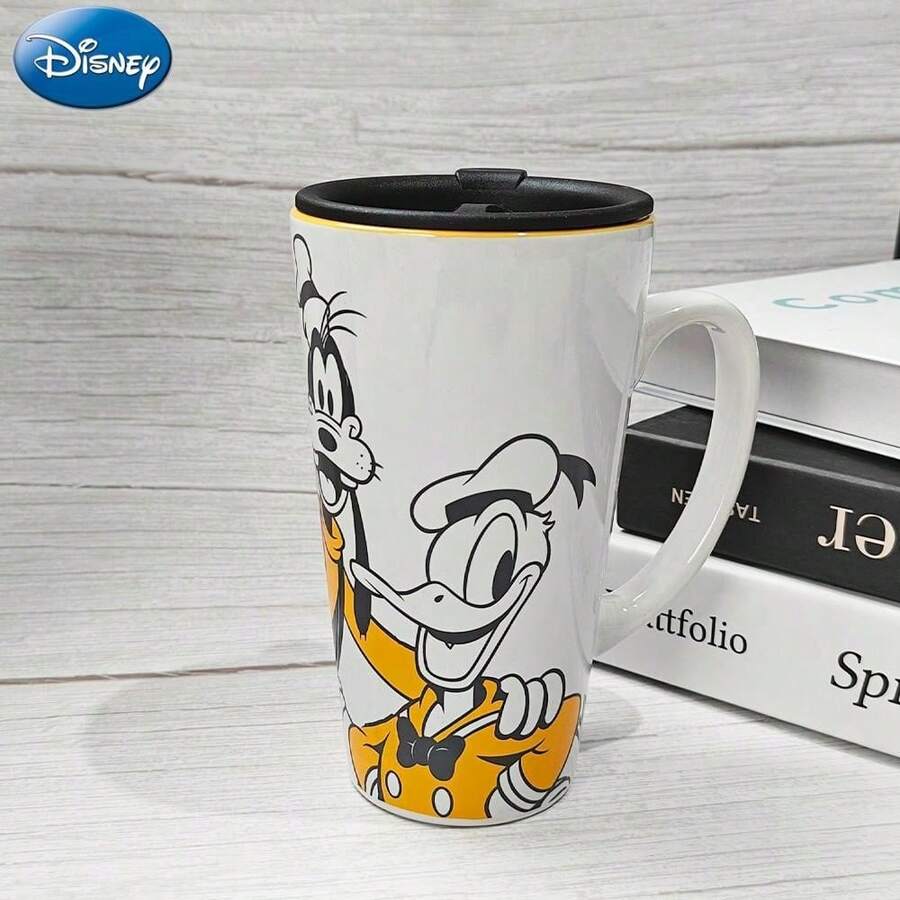 1 Cốc sứ hình chuột Mickey được Disney cấp phép chính thức 400ml có nắp Thiết kế nhân vật Minnie Donald Daisy Pluto cổ điển Hoàn hảo cho bữa sáng Cốc đựng nước cà phê Văn phòng tại nhà Bếp Lễ hội Giáng sinh Quà tặng sinh nhật - Mickey có nắp MN-84276 - Xem 1