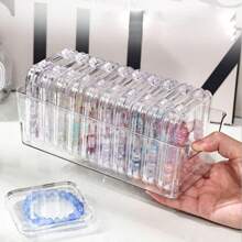 1/10pcs Acrylic Jewelry Storage Box, Anti-Oxidation Transparent Bracelet Chain Holder Box, Cosmetic Sponge Organizer Box, Household Desktop Storage