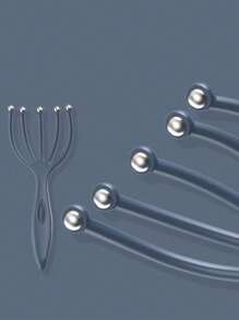 6 件套面部护理套装，包括凝胶不粘不锈钢冰滚轮 + 5 爪头部按摩球 + 双面面部刷 + 发带 + 腕带（2 件），可重复使用的面部提升滚轮，紧致肌肤，减轻疲劳的按摩组合，送给朋友和家人的礼物