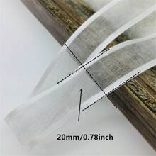 1 卷 5 码 20 毫米缎带边缘欧根纱丝带用于蝴蝶结婚礼圣诞装饰手工 DIY 礼品包装