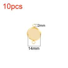 10pcs Stainless Steel Two Hole Resin Blank Base Tray Cabochon Cameo Base Setting Bezels Pendant For DIY Jewelry Necklace Bracelet Making Accessories - Blank Base - View 14