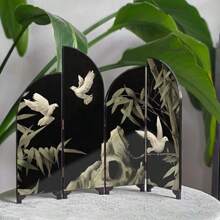 Chinese Style Desktop Partition Screen, Chinese Classical Lacquerware Art Crafts, Decorative Double-Sided Tabletop Screen For Study Room, Birthday Gift