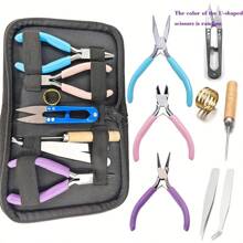 8pcs/1set, 2pcs/1set Premium Plier Tool Kit For DIY, Contains 3 Multi-Functional Pliers, 2 Tweezers, 1 Awl, 1 U-Shaped Scissors, 1 Open Ring, Suitable For Beginners And Experts, Convenient Home Essential (3 Pliers In Pink/Purple Or Pink And Blue)