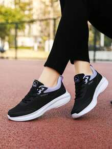 New Women's Fashion Casual Breathable Mesh Splice Low-Top Sneakers, Non-Slip Shock Absorbing Lightweight Running Shoes, Suitable For Outdoor Activities