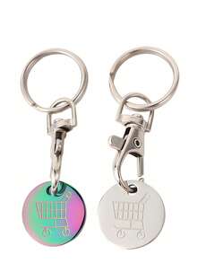 2 chiếc móc khóa tôm hùm cắt laser bằng thép không gỉ, thích hợp cho xe đẩy hàng siêu thị - Nhiều màu - Xem 3