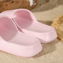 2pcs Fashion Versatile EVA Couple Slippers, Men/Women/Youth Sizes, Thick Non-Slip Wear-Resistant, Suitable For Home, Bathroom, Beach, Outdoor, Soft & Comfortable, Minimalist Ins Style
