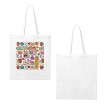 KNIT Or CROCHET Canvas Tote Bag Reusable Shopping Companion Vegan Leather Alternative Unisex Carryall For School Gym Travel Fashion