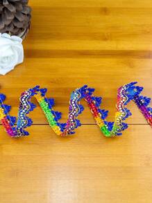 Multicolor Wavy Triangular Woven Lace Trim, Sewing Accessories For Clothing, Curtains, Shoes, Bags, Crafts, Colorful Decorative Ribbon