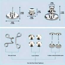 4pcs Adjustable Invisible Belt Set For Women - Instant Buckle Waist Cincher With Sparkle Decor, Suitable For Jeans And Casual Pants - Accessory