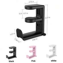 Rotatable Headphone Stand - Gaming Headset Holder, Adjustable Clip-On Music Headphone Hanger, Under Desk Earphone Hook With 360-Degree Rotation And Cable Clips, For Gaming Headset Storage And Organization