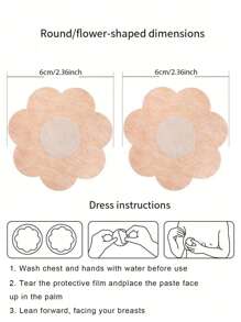 50PCS Invisible Nipple Tape Disposable Nipple Pad Tapes Nipple Cover Non-Woven Nipple Sticker Chest Stickers - Khaki - View 9