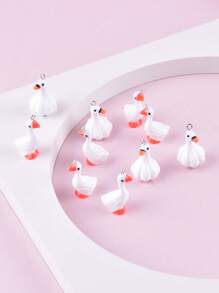 10 pièces Boucles d'oreilles pendantes en résine 3D en forme de canard ail drôle et à la mode, pendentif de collier, porte-clés, composants de bijouterie DIY - Multicolore - Voir 5