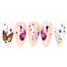 3 Pieces Of Spring And Summer Rose And Butterfly Flower Clusters Nail Stickers Disposable Self-Adhesive Back Adhesive Nail Stickers For Women DIY Art Decoration Accessories