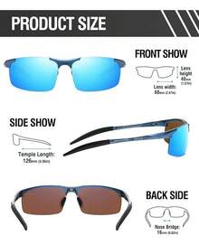 DUCO Mens Sports Polarized  UV Protection  For Men 8177s - Blue Frame Revo Blue Lens - View 3