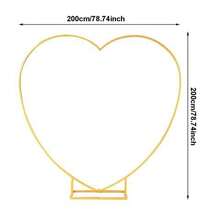 Arco a forma di cuore dorato da 2 metri, struttura metallica ad arco per palloncini da matrimonio con base, per decorazioni di matrimonio e feste di compleanno