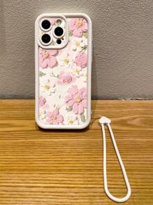 1pc Painting Flower Pattern Phone Case With Precise Hole Design, Protective Camera Lens Anti-Shock, Compatible With IPhone 11 Pro Max/12 Pro Max/13 Pro Max/14 Pro Max/15 Pro Max/16 Plus/16 Pro Max, Redmi, OPPO/Realme, VIVO, Infinix, Honor, MOTO, One Plus