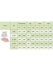 Toddler Baby Girl Summer Outfit Flower Pattern Ruffled Crew Neck Sleeveless Tops And Bow Mesh Skirt 2 Pcs Set - White - View 2