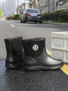 New Short Rain Boots For Men, Non-Slip Waterproof Rubber Boots For Kitchen, Car Washing, Work, Fishing, Spring And Autumn - Black - View 7